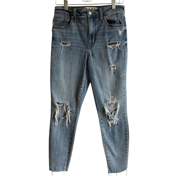 Daze High Rise Straight Leg Distressed Denim Jeans Size 28 - Picture 1 of 8